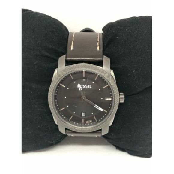 Fossil FS4774 Machine Men's Black Leather Analog Dial Quartz Genuine Watch Bb920 - Picture 1 of 9